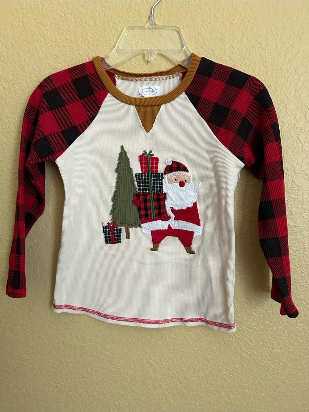 Mud Pie Holiday Santa Long Sleeve Top